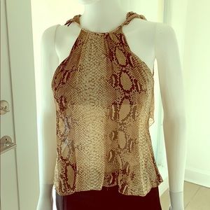 Beige leopard print blouse
